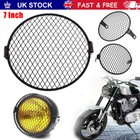 7inch Motorcycle Headlamp Mesh Grill Mask Protector Guards Square Metal Cover UK