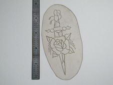 vtg 1960s Tattoo Flash stencil Dagger and Rose KN1