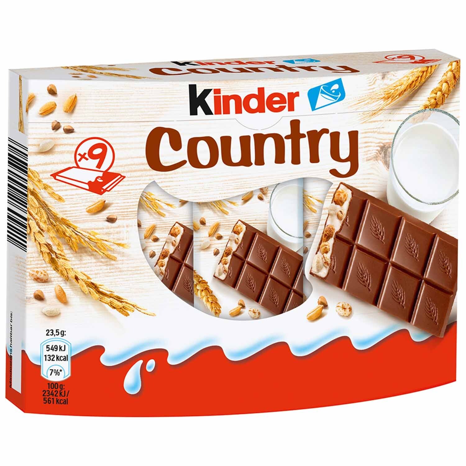 Шоколадные батончики KINDER Country 9 плиток 2115 г746 унции БЕСПЛАТНАЯ ДОСТАВКА 2290₽