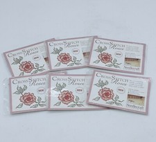 6 x Needlecraft Kreuzstich Rosen Set, wiederverwendbarer B&uuml;geltransfer, Baumwollnadel