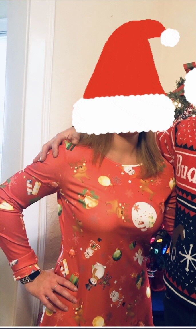 Ouges Women's Christmas Red Reindeer Dress Size M - image 1