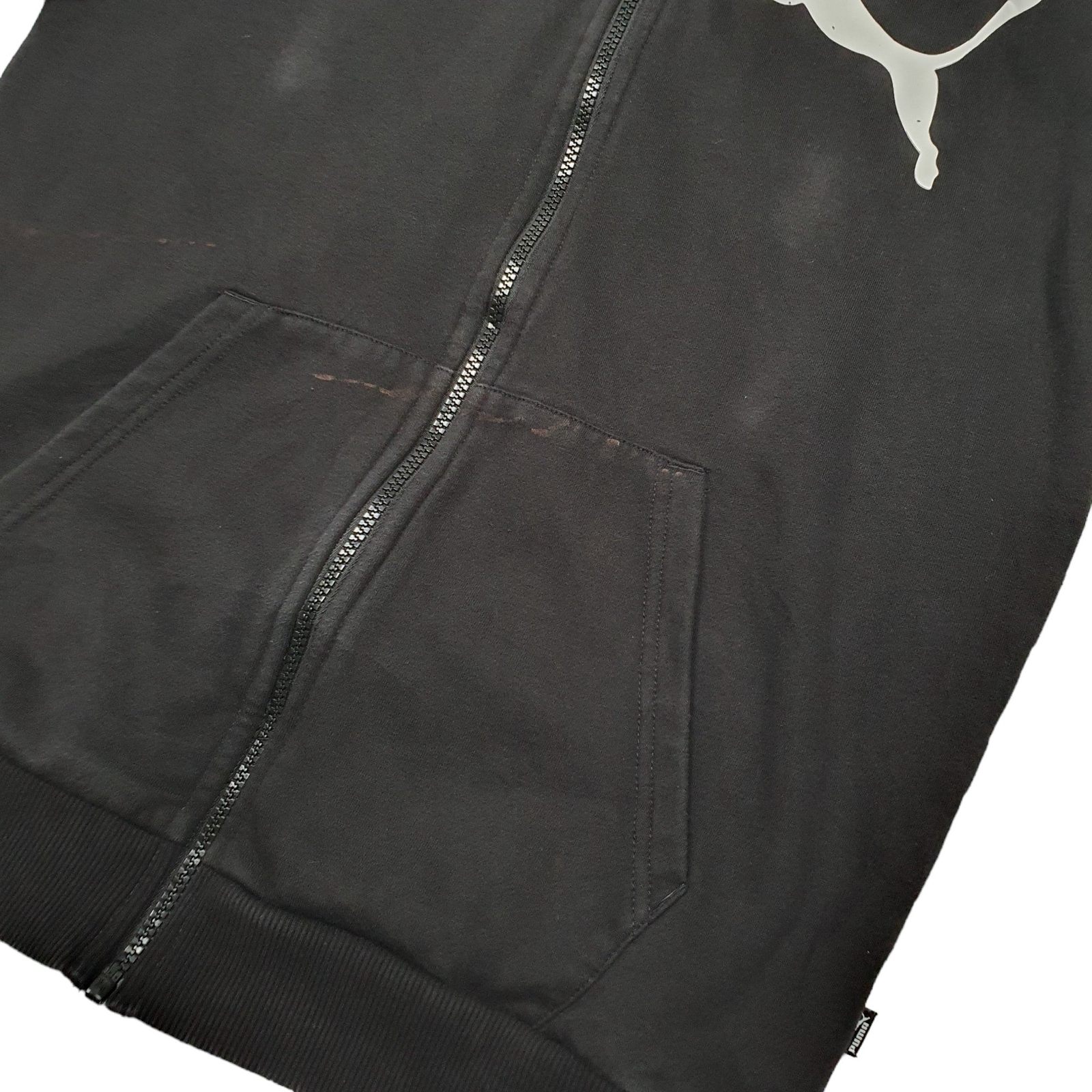 PUMA Full Zip Spellout Cotton Jumper Sweatshirt Mens S image 3