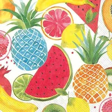Paper Luncheon Napkins Fruits Watermelon Lemon Pineapple Summer Party Decor 6.5"