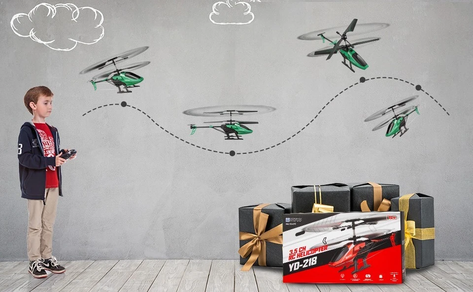 VATOS RC Helicopter Remote Control Helicopter with LED Light Toy Gift for Kids - Image 3 of 3