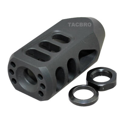 Black Anodized Aluminum 350 Legend Tanker Style Muzzle Brake 1/2''x28 RH TPI
