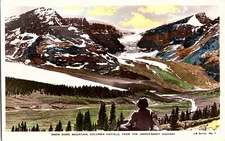 RPPC Postcard Snow Dome Mountain Columbia Icefield From The Jasper-Banff Highway