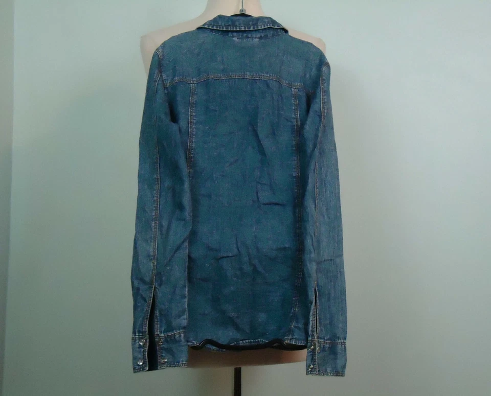 Camisa vaquera de manga larga con botones a presión azul OVS para niña talla 12 – 13 158 cm Foto 2 de 4