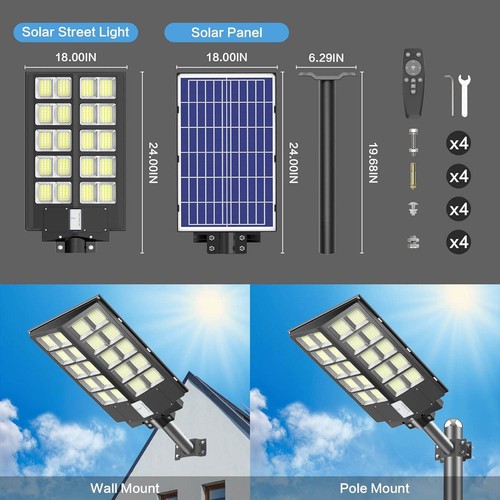990000000LM Solar LED Light Security Motion Sensor Street Solar Flood Wall Lamp - Picture 7 of 14