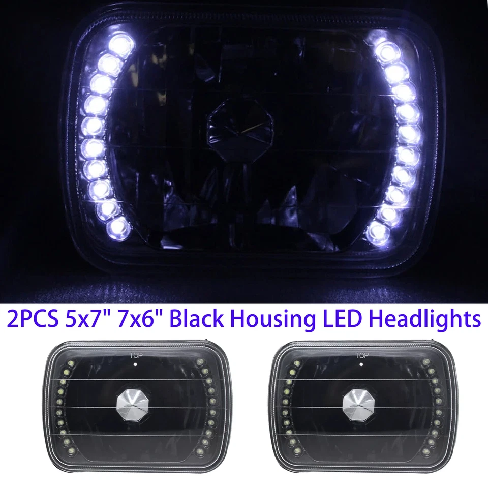 Pair 5x7" 7x6" LED Headlights Fit For 1982-1993 Chevy S10 Blazer GMC S15 82-93 - Image 2 of 4