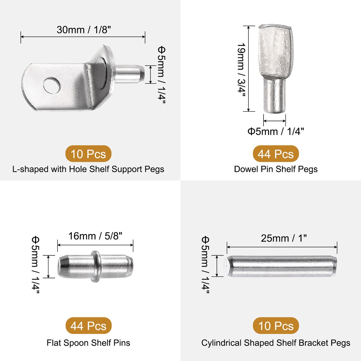 Spring Pin Uxcell 10-Piece 6mm X 25mm Stainless Steel Dowel Pins ...