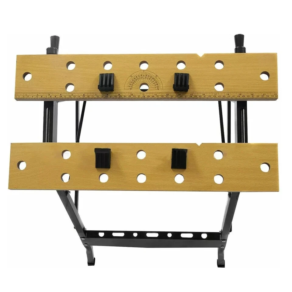 FOLDABLE WORKBENCH PORTABLE WOOD BENCH WORK CLAMPING FOLDING MDF WORKTOP TABLE - Image 4 of 4