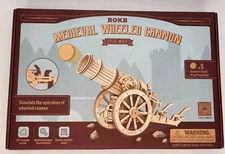 ROKR Epic War 3D Wooden Mechanical Medieval Model Cannon