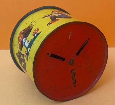Jouet Ancien Boîte à Musique Moulin En Tôle Lithographiée - Les 4 Lunes - État D'usage
