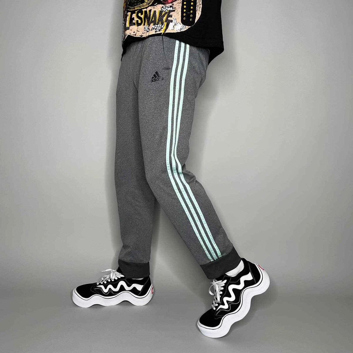 Adidas grey skinny joggers 2025 mens
