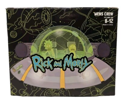Rick And Morty Crew Socks 3 Pair Pack Men's Shoe Size 8 to 12 Adult Swim