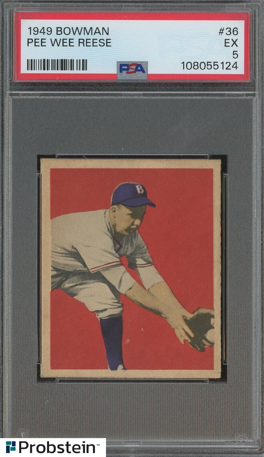 1949 Bowman #36 Pee Wee Reese Brooklyn Dodgers HOF PSA 5 EX