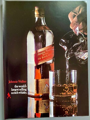 Johnnie Walker Scotch Whisky Red Original 1969 Vintage Advert Werbung Reklame