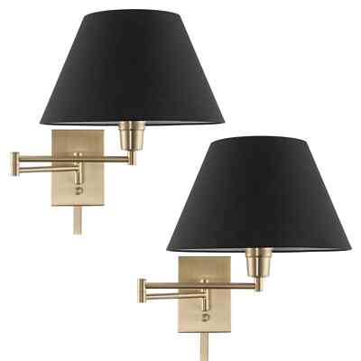 Cambridge 13'' Swing Arm Wall Lamp Plug-In Hardwire 3-Way Wall Sconce UL Listed