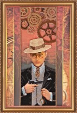 DIY Bead Embroidery Needlepoint Kit "Gangster " Stitching Handmade Beadwork