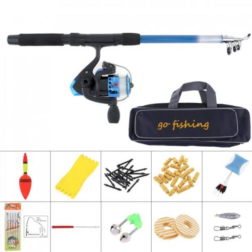 Fishing Rod and Reel Combos - Glass Fiber Telescopic Fishing Pole -Spinning Reel
