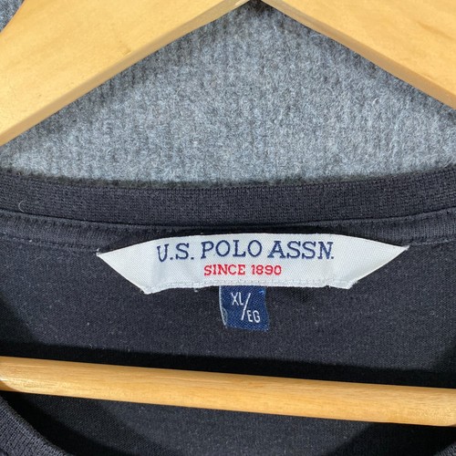 US Polo Assn. Shirt Mens Extra Large Black Preppy Varsity Pony Regular Adult 8S - Picture 4 of 11