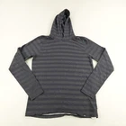 PrAna Hoodie Mens Medium Gray Thermal Pullover Sweater Lightweight Sweatshirt ^