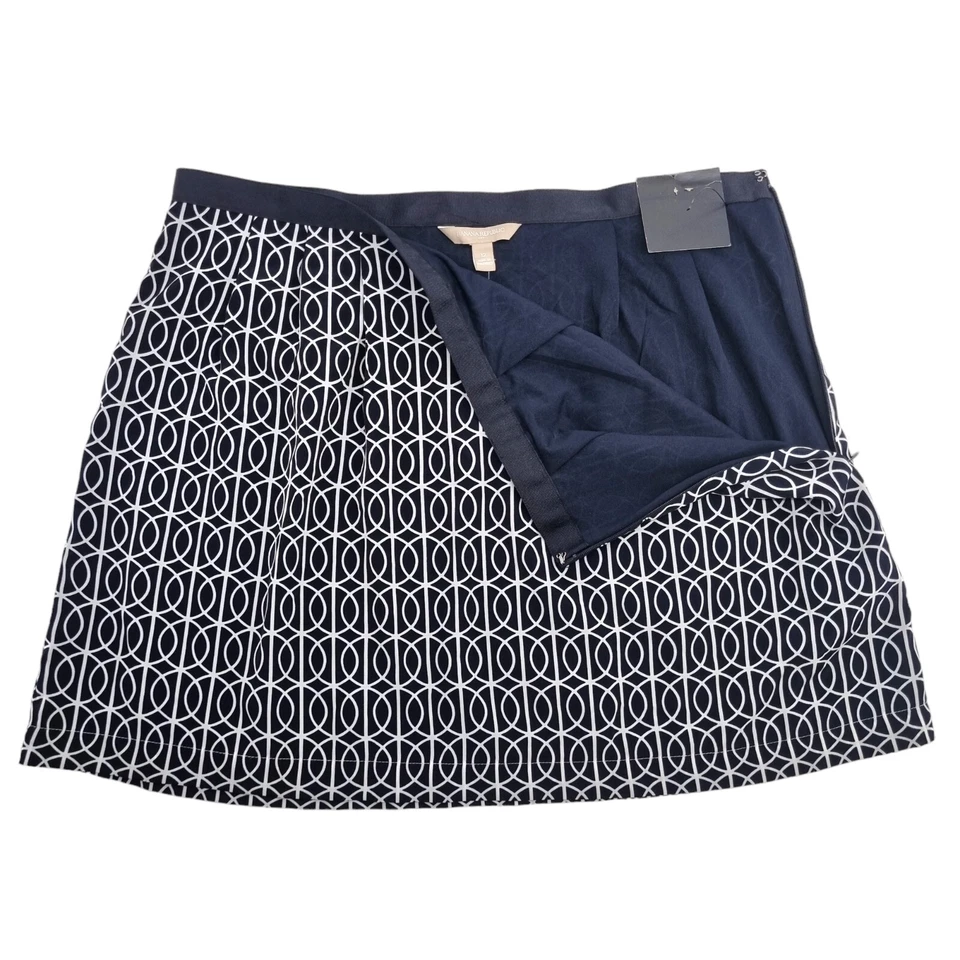 Falda corta de colección Banana Republic para mujer negra blanca patrón geométrico talla 12 nueva con etiquetas  Foto 2 de 4