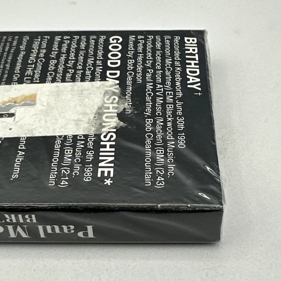 Paul McCartney BIRTHDAY/GOOD DAY SUNSHINE CASSETTE SINGLE 1990 Capitol SEALED - Image 3 of 4