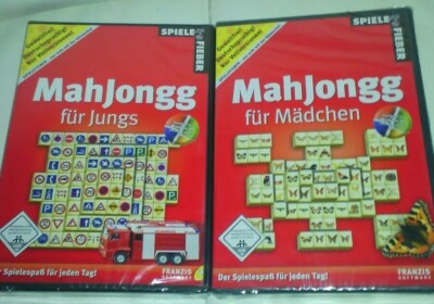 2 x PC CD ROM MAHJONGG FÜR JUNGS und Mädchen  FRANZIS VERLAG AB 8 JAHREN ) Neu 