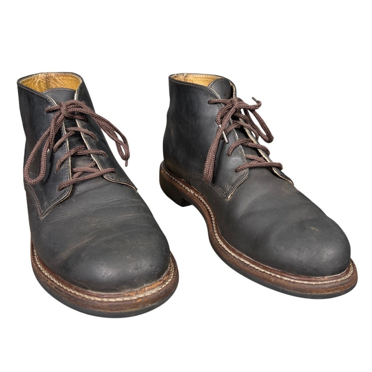 Vintage L.L. Bean Men’s Brown Leather Vibram Sole Chukka Boots Size US 9 LL BEAN RANGER MOC TOE CHUKKA BOOTS BROWN LEATHER FLANNEL  main image 3