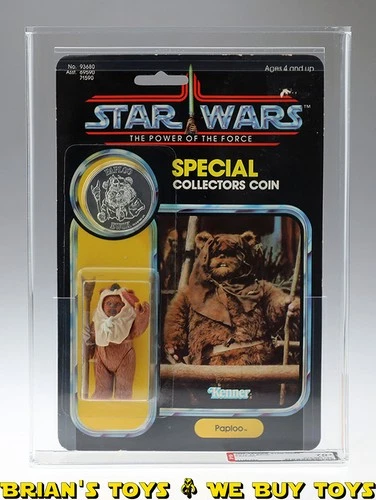 Vintage Kenner Star Wars Carded POTF 92 Back Paploo Action Figure AFA 70+ EX+...