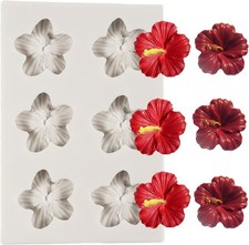 Flower Silicone Mold Hibiscus Flower Fondant Molds for Cake Decoration Cupcake