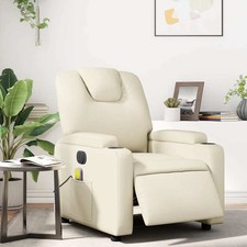 Electric Massage Recliner Chair Cream
