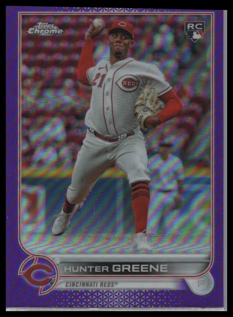 2022 Topps Chrome Update #USC191 Hunter Greene Purple Refractor