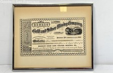 Antique Honest Gold & Silver Mining Stock Certificate Calaveras California 1868