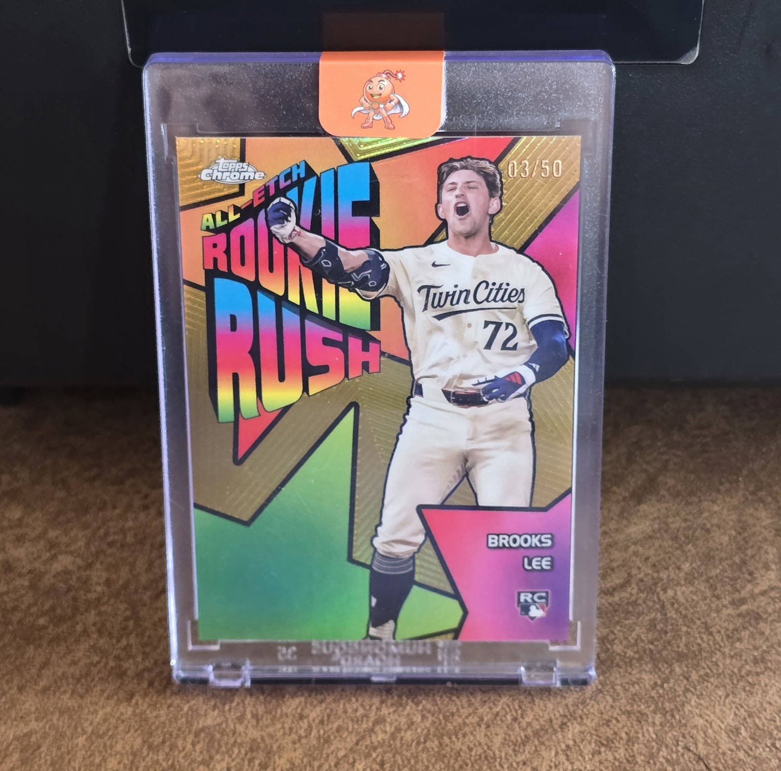 2025 Topps Chrome #CERR-1 Brooks Lee Chrome All-Etch Rookie Rush Gold /50