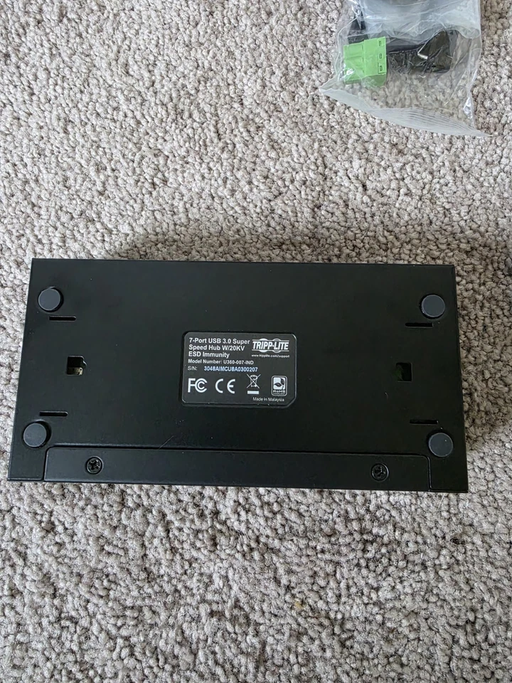 TRIPP.LITE U360-007-IND 7-Port Industrial USB 3.0 SuperSpeed Hub 20KV ESD - Image 3 of 4