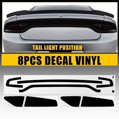 8X Smoked Tail Light Vinyl Precut Tint Film Wrap Cover For 2015-23 Dodge Charger