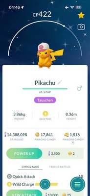 Shiny Pikachu Hildas Cap Costume - Pokémon Go