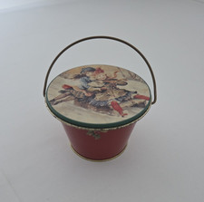 Vintage Tin Small Tin With Handle 1993 Tin Box International Christmas Design