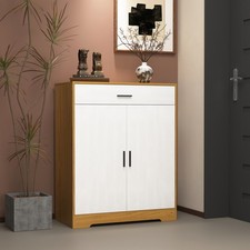 Entryway Hallway Shoe Storage Cabinet Wooden 4-Tier Shoe Rack Organizer Drawer