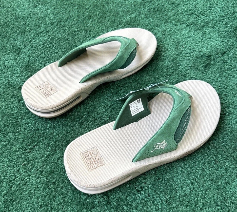 Sandalias de golf Reef Spackler para hombre talla 8 cuero verde edición limitada chanclas Foto 4 de 4