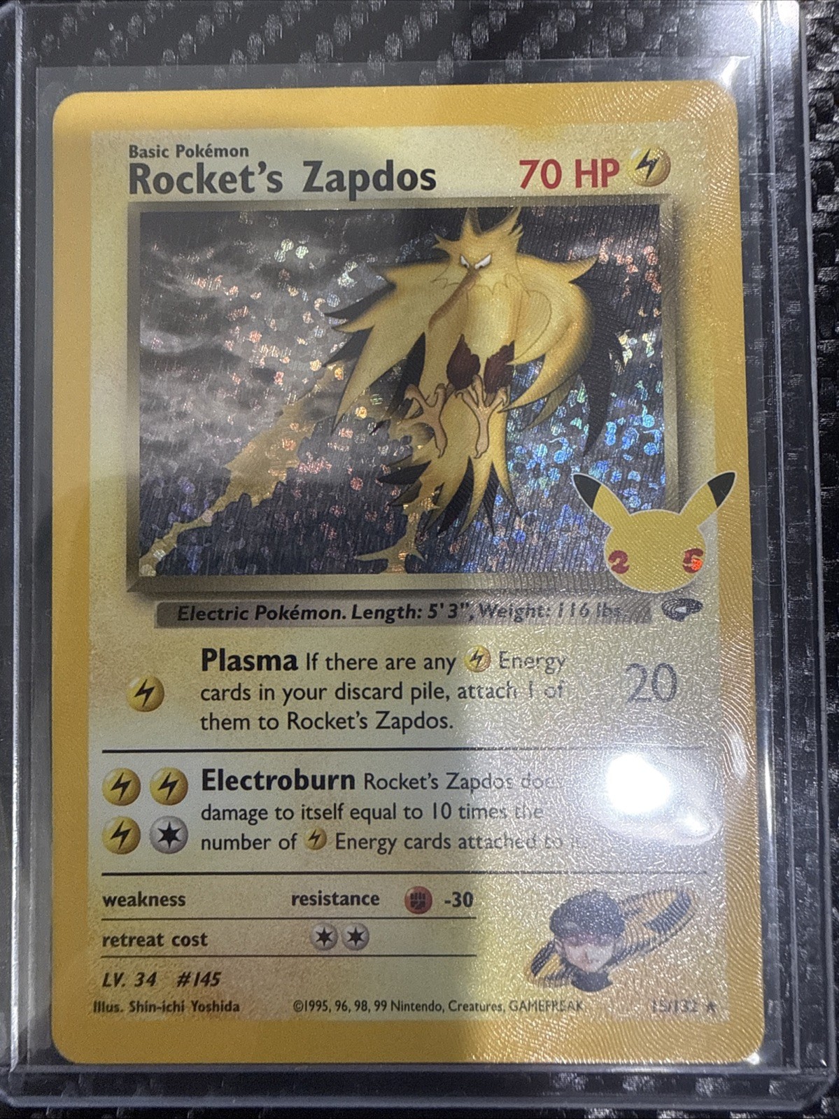 Pokemon Rocket's Zapdos 15/132 Celebrations: Classic Collection Holo