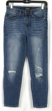 JUDY BLUE Relaxed Fit Medium Distressed Mid-Rise Denim Jeans Women's 28