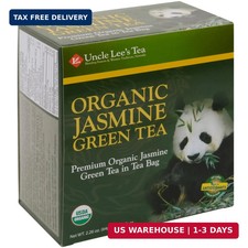 Uncle Lee's Organic Jasmine Green Tea Bags, 40 Count - Antioxidant-Rich, Low Caf