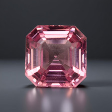 Lab Grown Peach Color Sapphire 11.80 Ct Asscher Certified Loose Gemstone