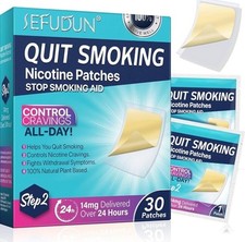 Sefudun Quit Smoking Steps 1-2-3 24 Hours Plant Based 60 Patches x 2 Packs