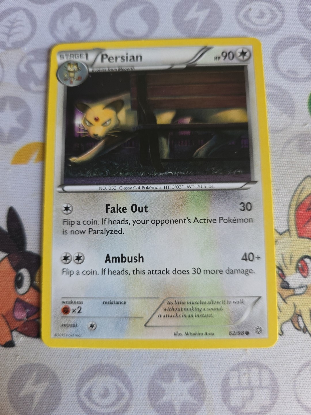 Persian 62/98 (NM, Pokemon Card, Ancient Origins, 2015, Colorless, Common)