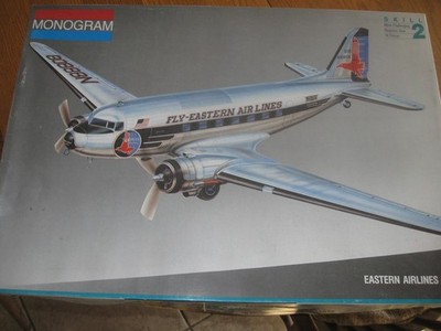 Monogram 5610 Model kit EASTERN AIRLINES DC-3 Box opened 1/48  1995 Kit