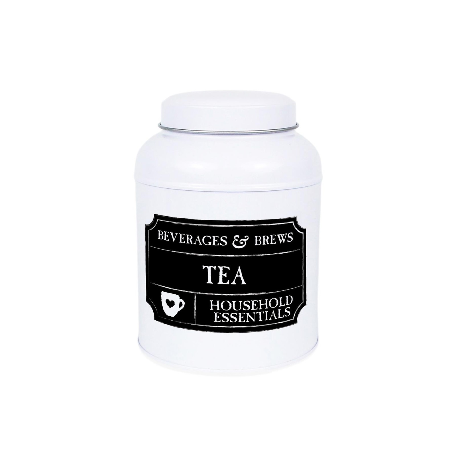 Tea Canister - Black Chalkboard-Style Small Domed Kitchen Storage Tin